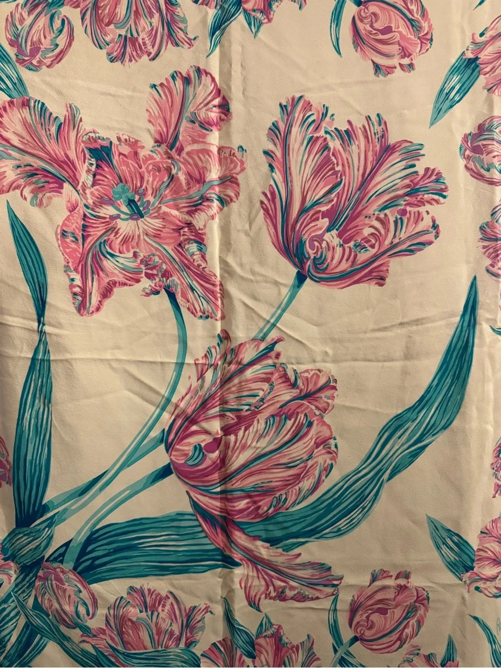 Vintage 1980s Bob Mackie Floral Tulip 100% Silk Scarf